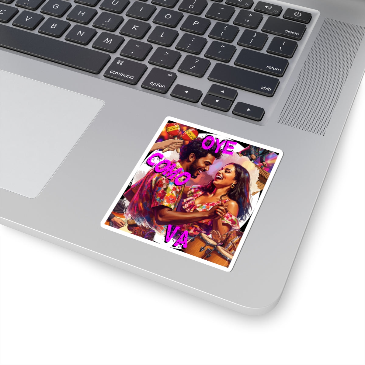 'Oye Como Va' Latin-Rock Classic Song Inspired by Santana - Vibrant Kiss-Cut Stickers for Celebrations | 'Oye Como Va' Design, Music Lovers, Party Decor, Laptop Stickers, Gift Ideas