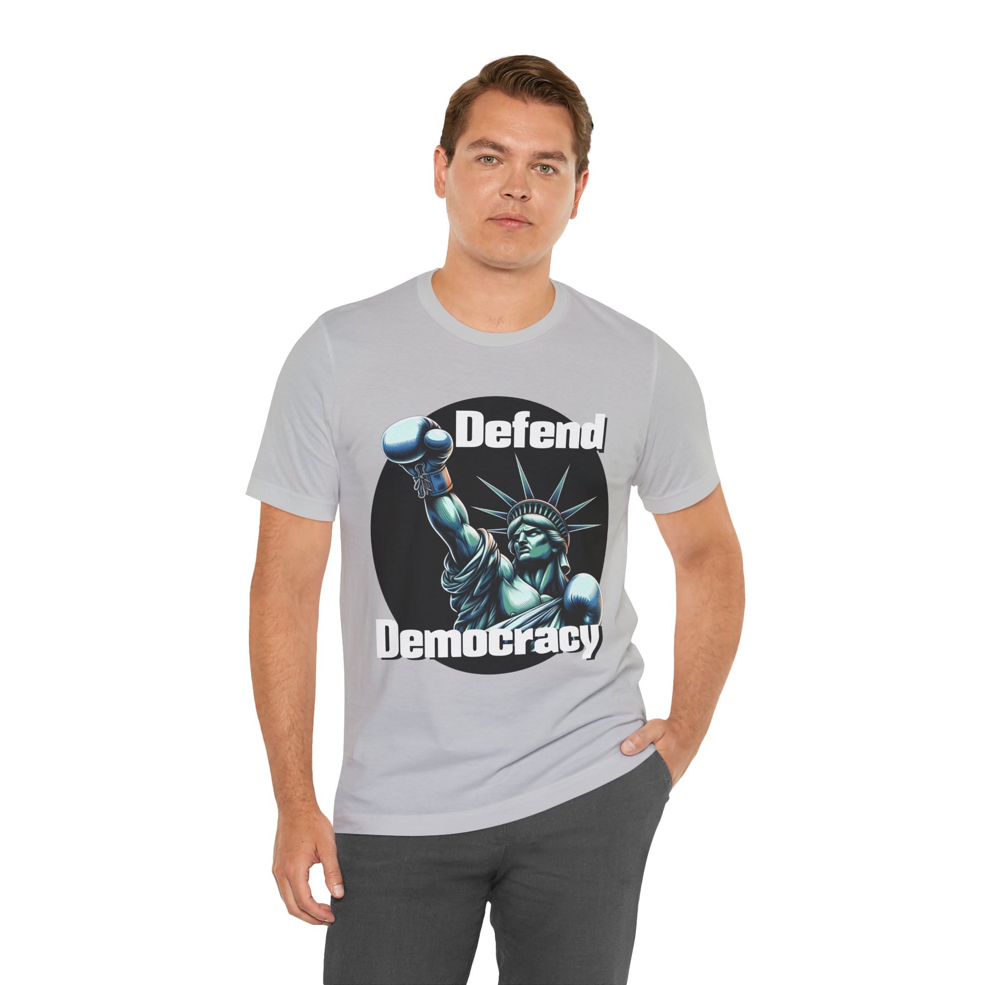Defend Democracy Tee - Unisex Jersey Short Sleeve Shirt - Protest Wear - Activist Tee - Schmartypants