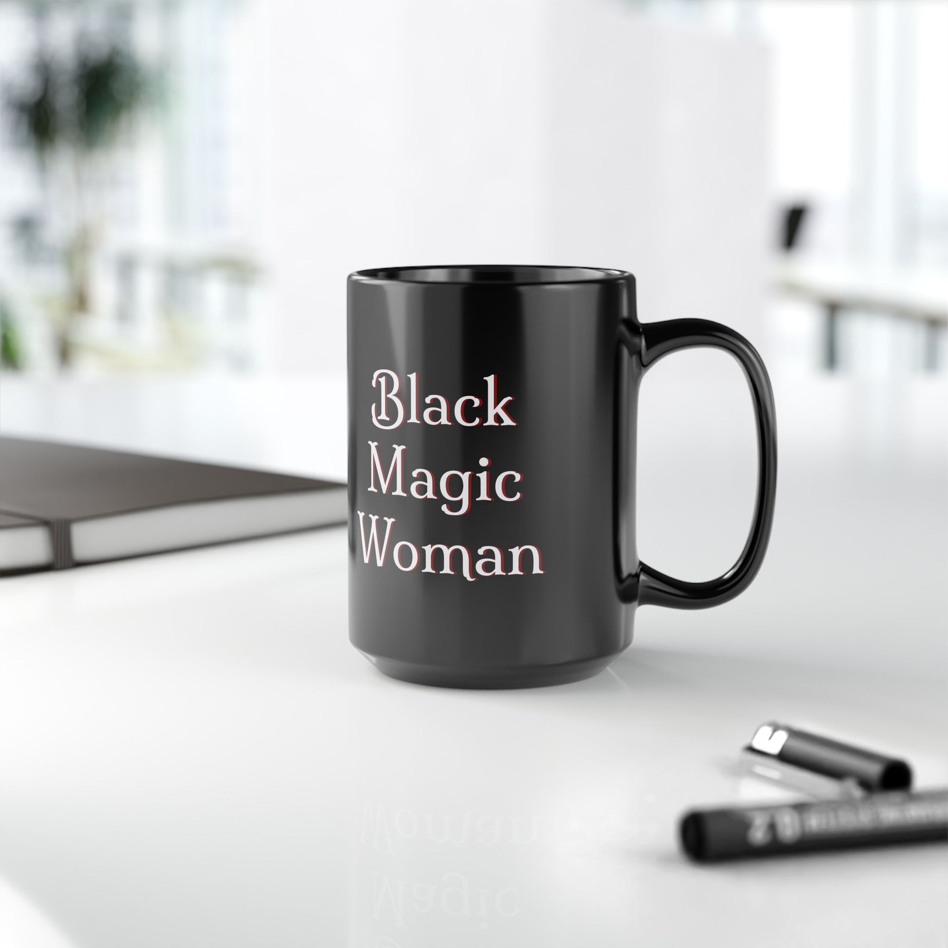 'Black Magic Woman' Mug | Enchanting Coffee Cup for Classic Rock Fans, Santana, early Fleetwood Mac, 11oz or 15oz - Schmartypants