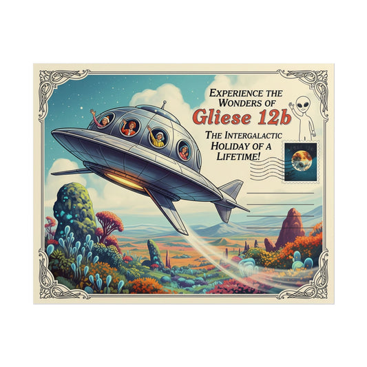 Galactic Adventure Poster, Futuristic Wall Art, Retro Space Travel Decor, Alien Theme Art, Gift for Sci-Fi Lovers