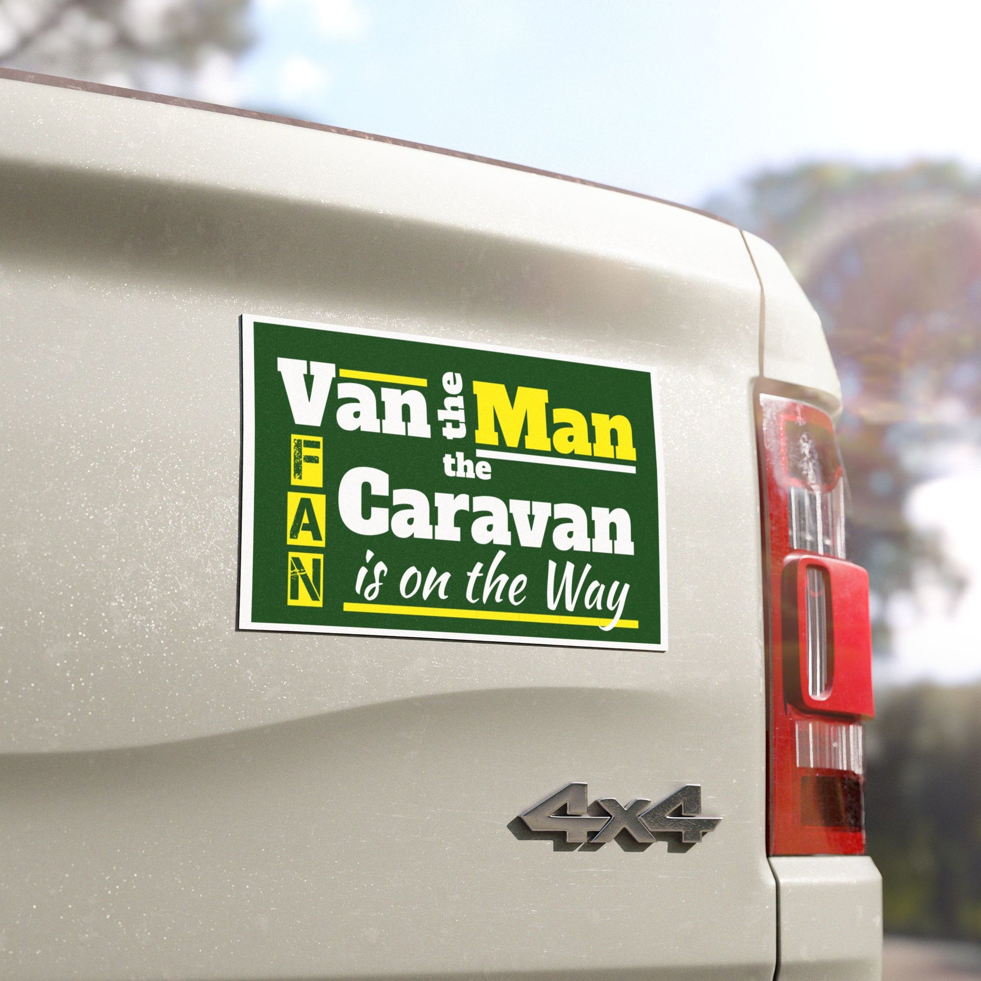 Classic Music Car Magnet - 'Van the Man the Caravan is on the Way' - Schmartypants