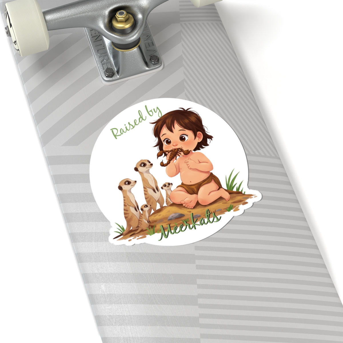 Hilarious 'Raised By Meerkats' Kiss-Cut Stickers | Nature Lover Collectible - Schmartypants
