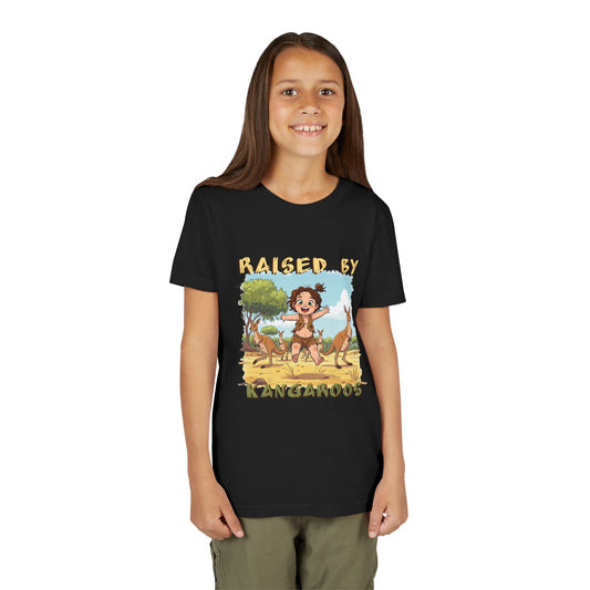 Kids 'Raised by Kangaroos' Tee - Fun and Playful Short Sleeve Shirt - Schmartypants