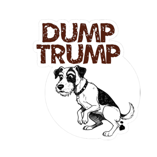 Funny Dog Art Kiss-Cut Stickers - "Dump Trump" Design for Political Humor - Schmartypants