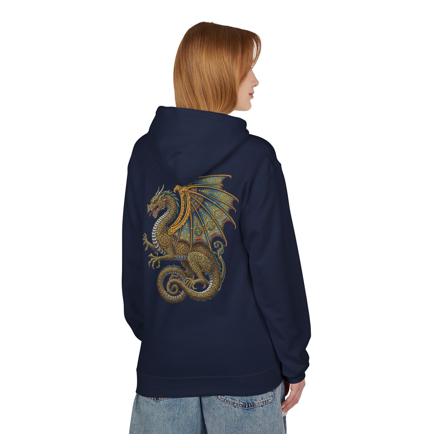 Fantasy Dragon Alchemist Hoodie, Cozy Unisex Pullover, Ideal for Gift, Casual Wear, Magical Conjurer, Ancient Alchemy Design