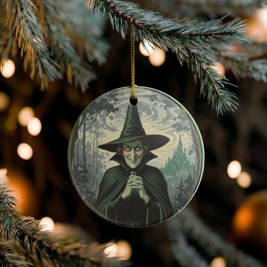 Ceramic Ornament, Vintage Wizard of Oz Christmas Tree Decoration, The Wicked Witch Character, Holiday Collectible, Home Decor, Christmas