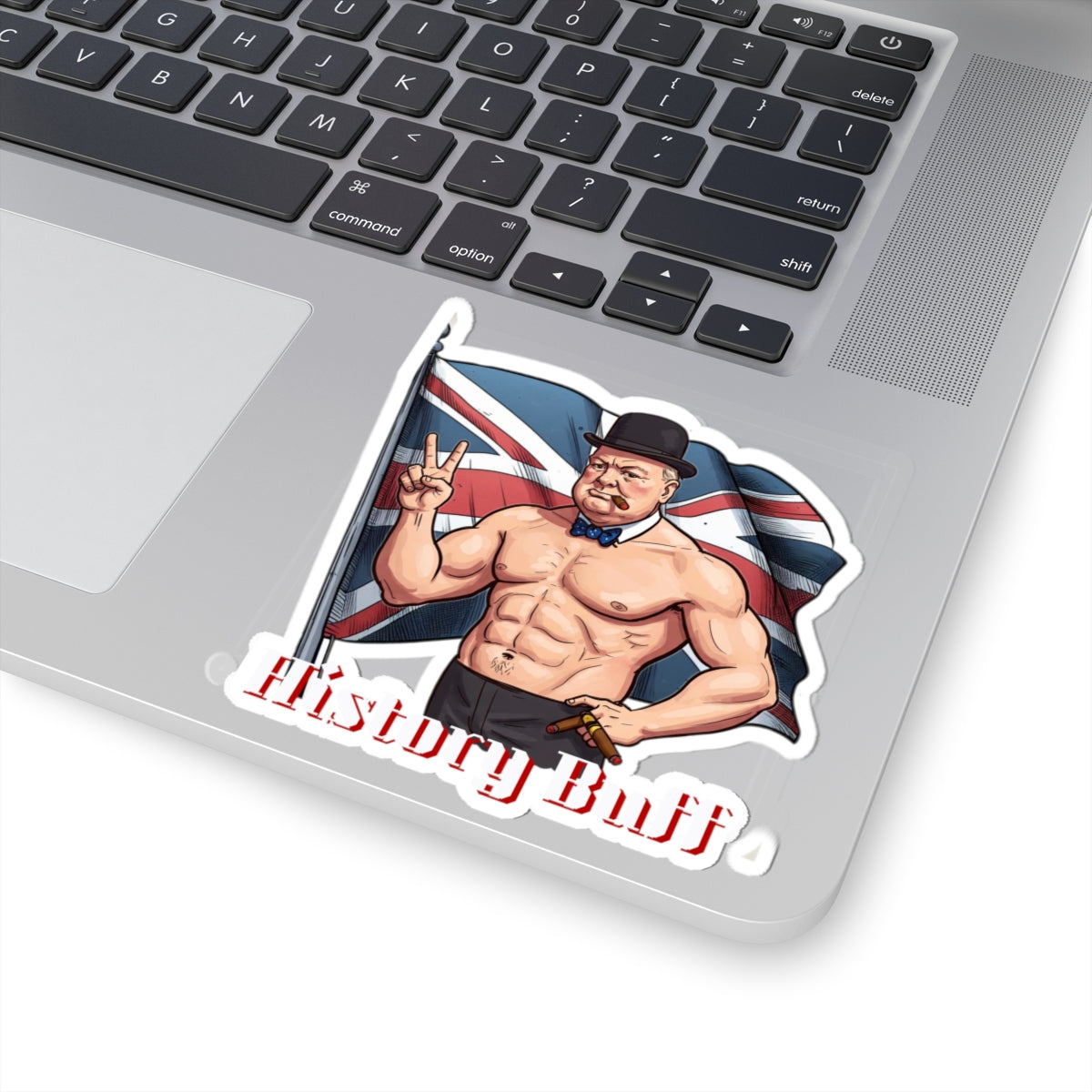 Funny History Buff Kiss-Cut Stickers - Fun Historical Art for Teachers & History Lovers - Winston Curchill Humor - Schmartypants