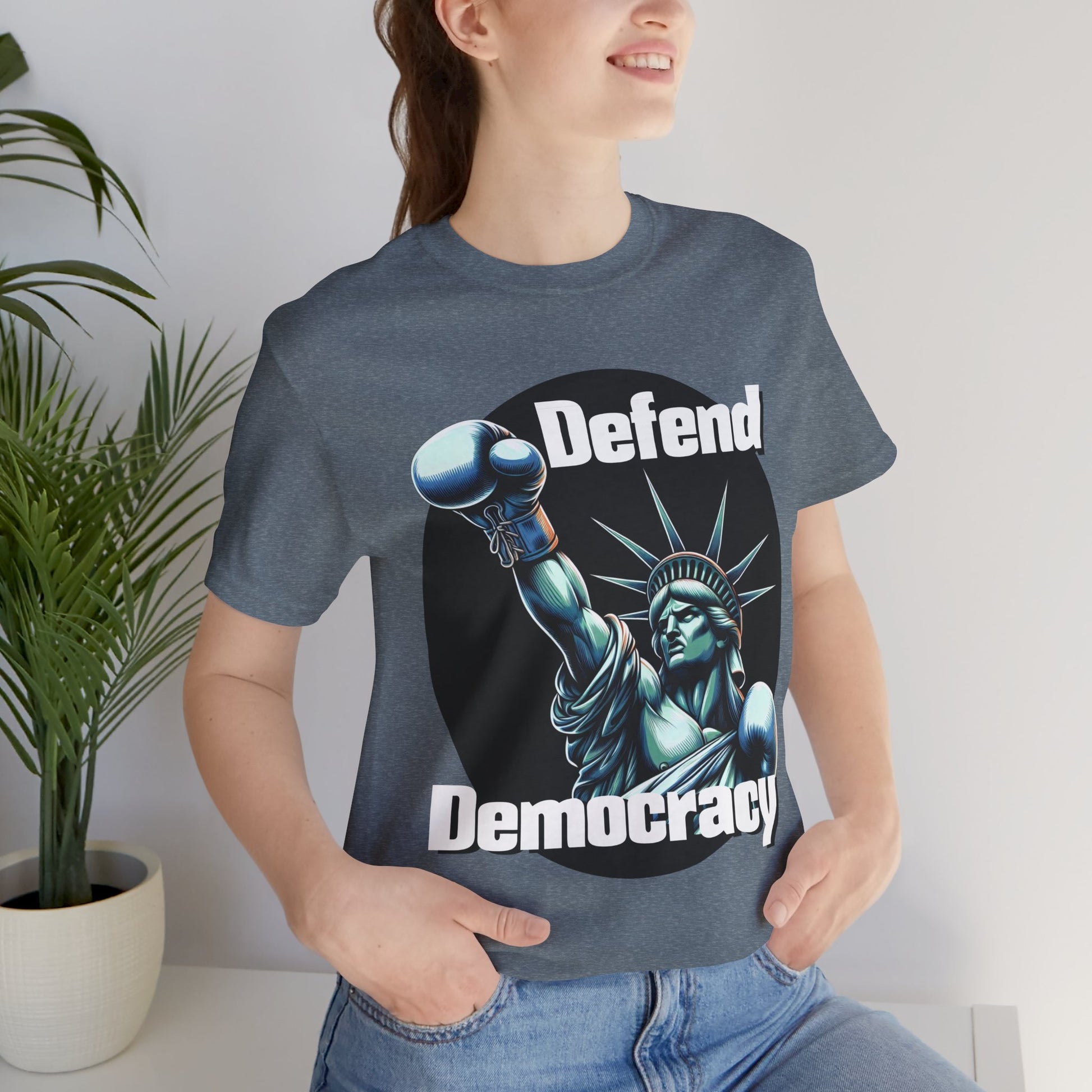 Defend Democracy Tee - Unisex Jersey Short Sleeve Shirt - Protest Wear - Activist Tee - Schmartypants