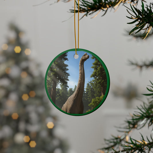 Brachiosaurus Dinosaur Ceramic Ornaments, Eco-Friendly Holiday Decor, Gifts for Kids, Tree Decorations, Two-Sided Prints