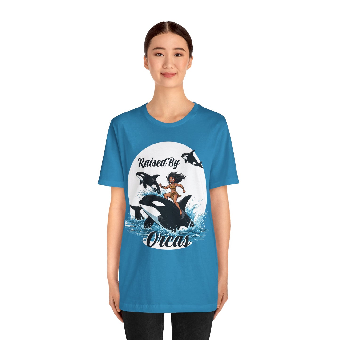 'Raised By Orcas' Unisex Tee | Ocean Lover Shirt, Animal Spirit Tee, Whale Enthusiast Gift, Nautical Apparel, Summer Essentials