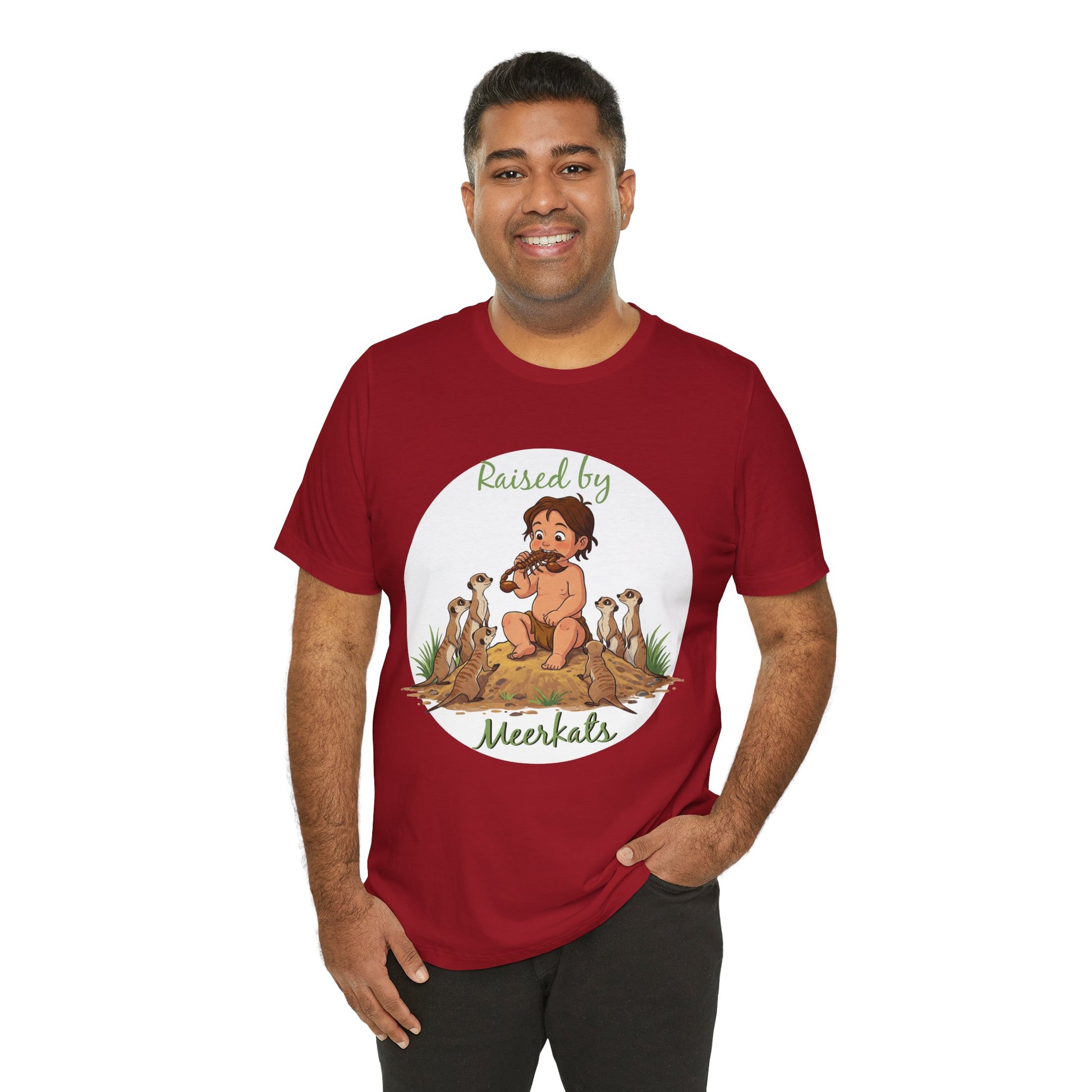 Funny 'Raised by Meerkats' Unisex Tee for Meerkat and Wildlife Lovers - Schmartypants