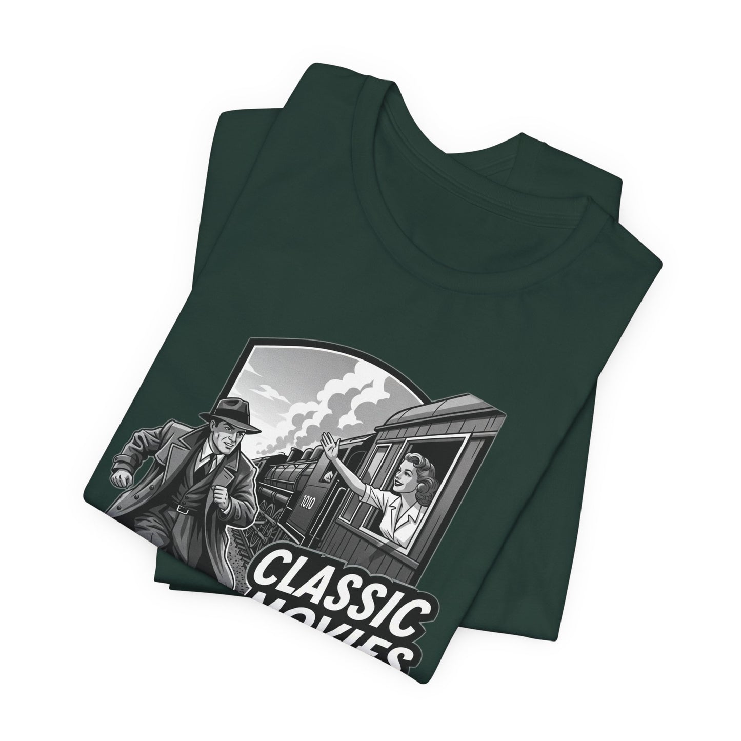 Classic Movies Transport Me Unisex Tee, Vintage Movie Lover Shirt, Locomotive T-Shirt, Film Buff Gift, Nostalgic Film Apparel