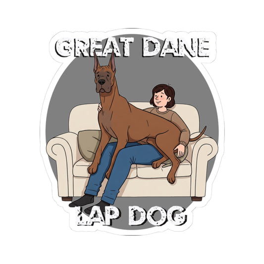 Great Dane Lap Dog, Hilarious Kiss-Cut Stickers - Schmartypants