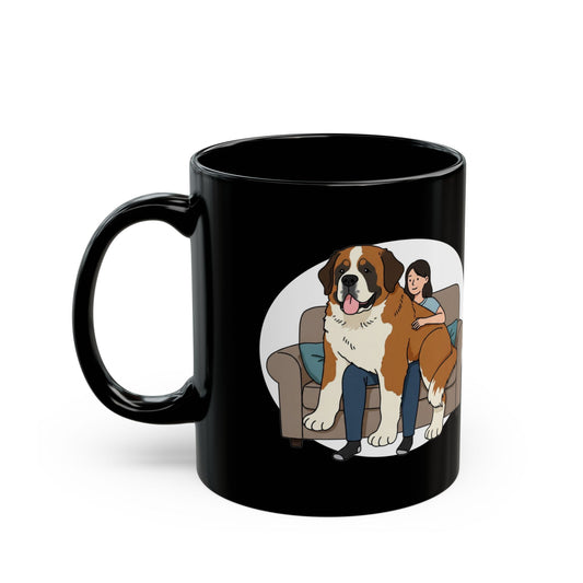 Funny St. Bernard Lap Dog Black Mug - Perfect Gift for Dog Lovers - Schmartypants