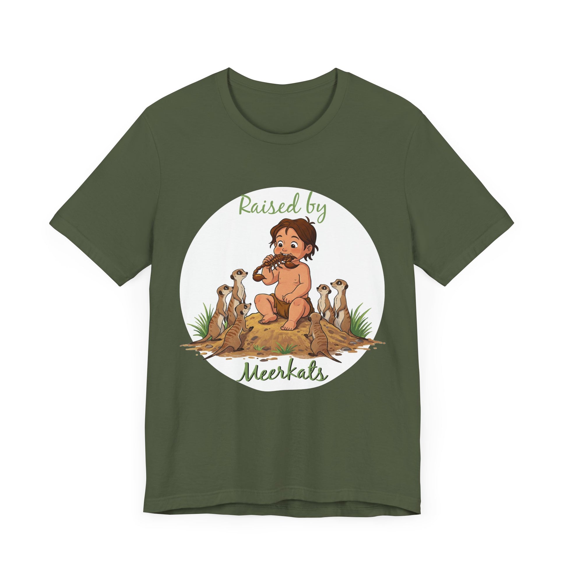 Funny 'Raised by Meerkats' Unisex Tee for Meerkat and Wildlife Lovers - Schmartypants