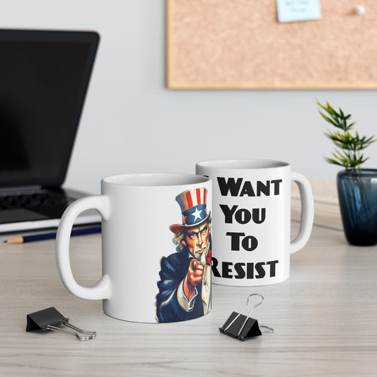 Vintage Uncle Sam Ceramic Mug | Patriotic Coffee Cup, 11oz & 15oz Sizes | Gift for Activists, Political Protest Movemeny - Schmartypants