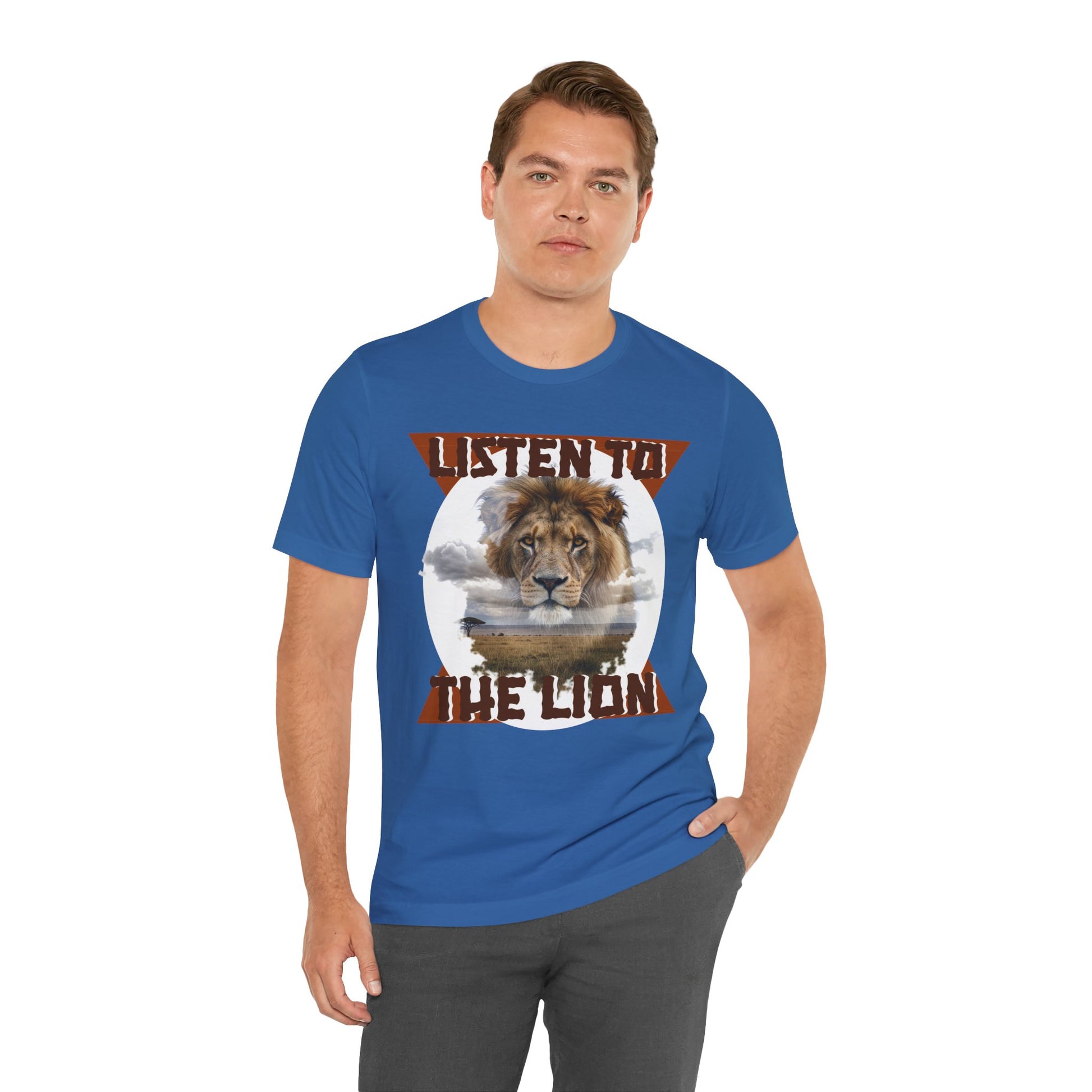 Listen to the Lion Unisex Tee, Casual T-Shirt, Wildlife Lover Gift, Nature Enthusiast Apparel, Birthday Present, Adventure Wear, Van Morrison Fans - Schmartypants