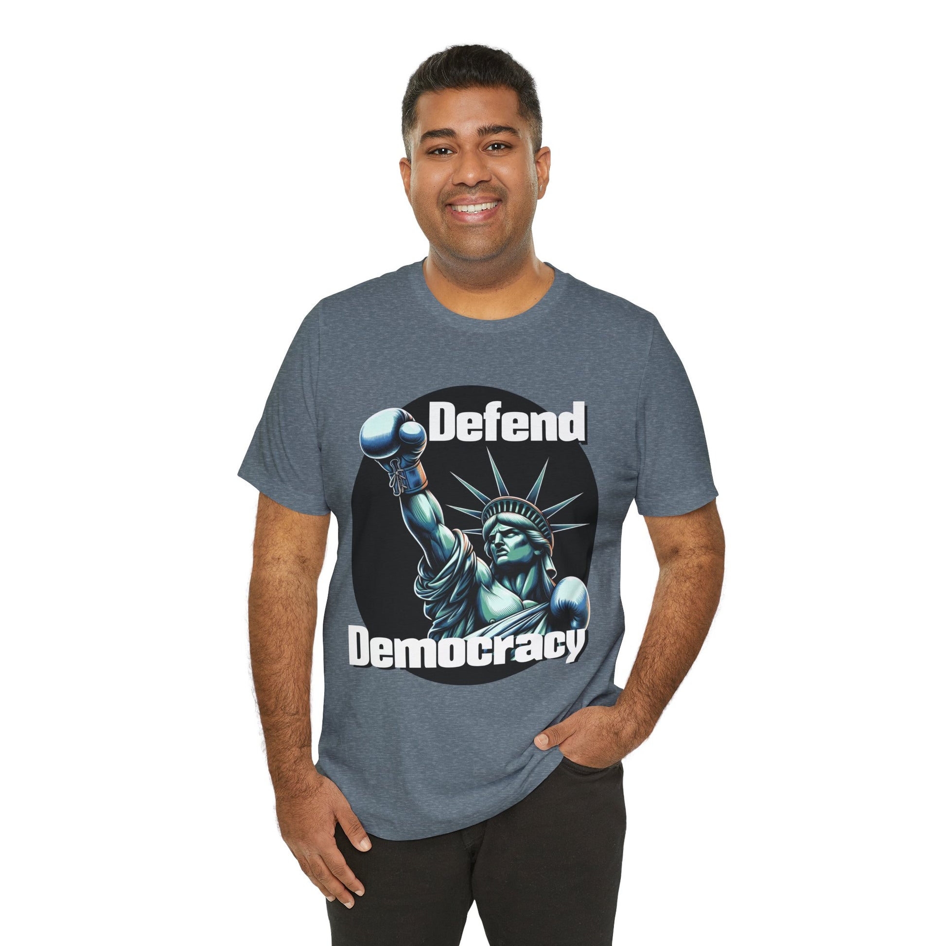 Defend Democracy Tee - Unisex Jersey Short Sleeve Shirt - Protest Wear - Activist Tee - Schmartypants