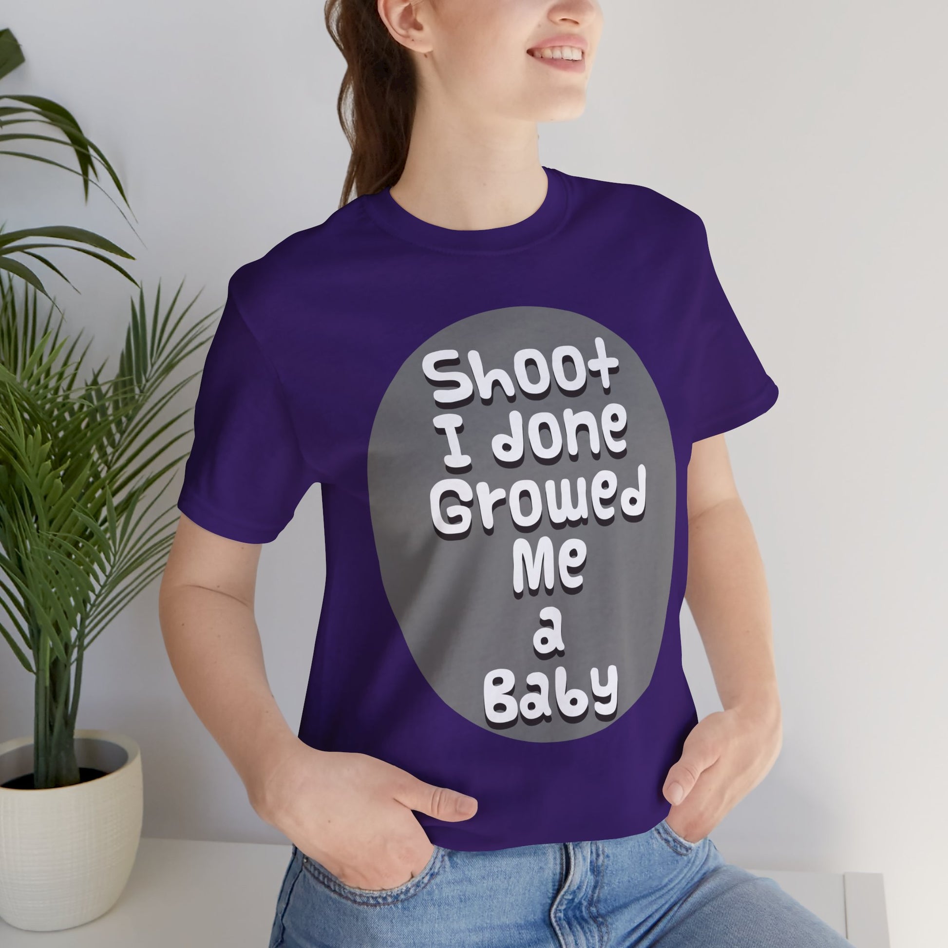 Hilarious Unisex Tee - "Shoot I Done Growed Me a Baby" - Perfect for New Parents, Baby Showers - Schmartypants