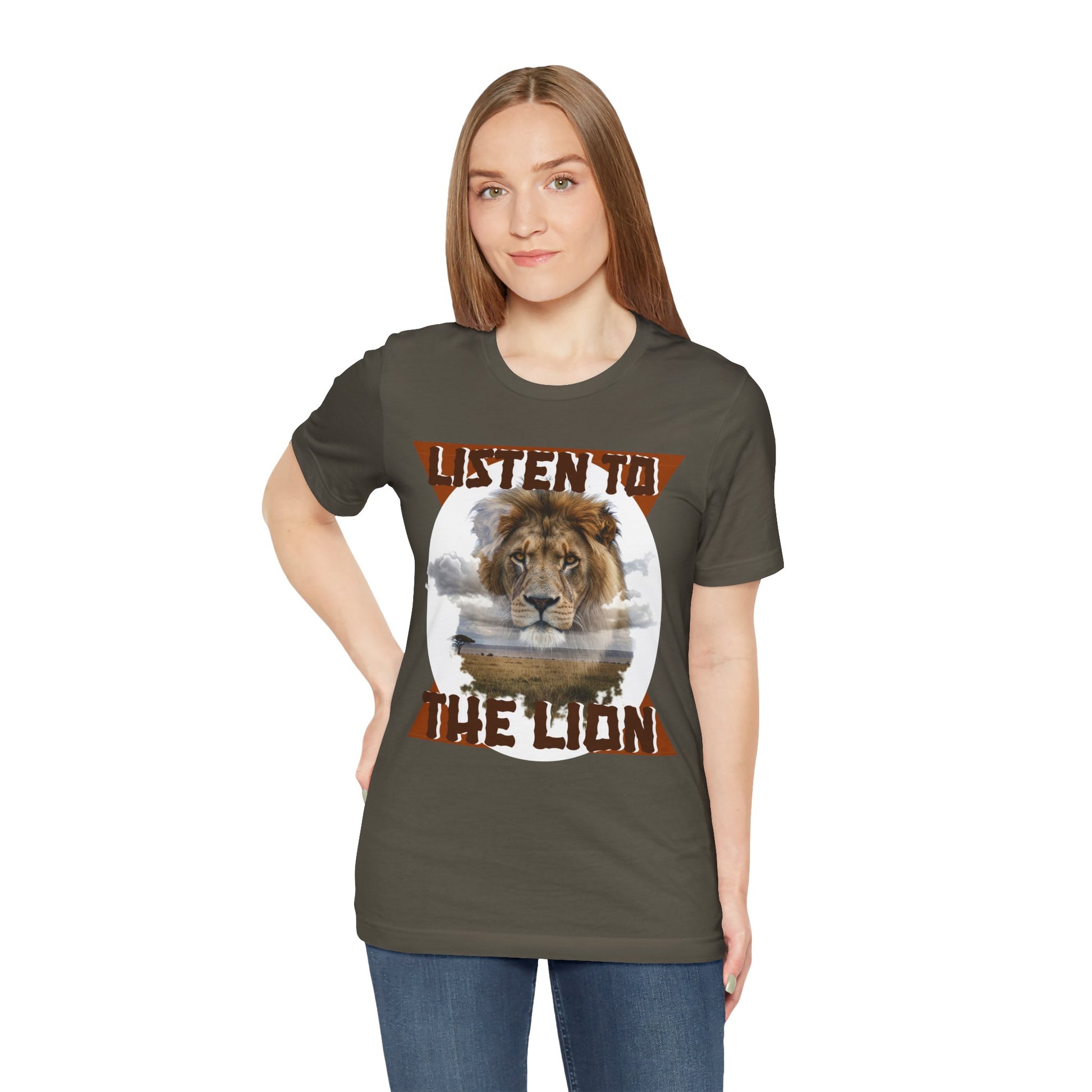 Listen to the Lion Unisex Tee, Casual T-Shirt, Wildlife Lover Gift, Nature Enthusiast Apparel, Birthday Present, Adventure Wear, Van Morrison Fans - Schmartypants