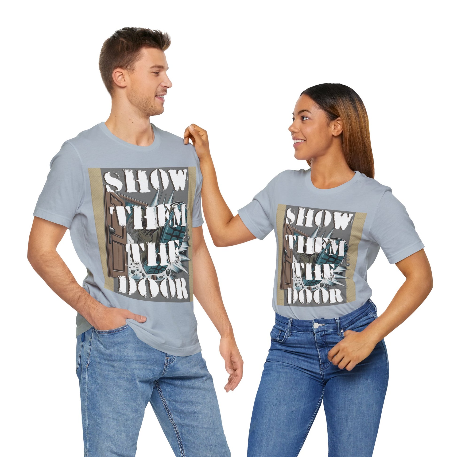 Unisex Graphic Tee - 'Show Them the Door' Protest Shirt - Gift for Progressives - Schmartypants